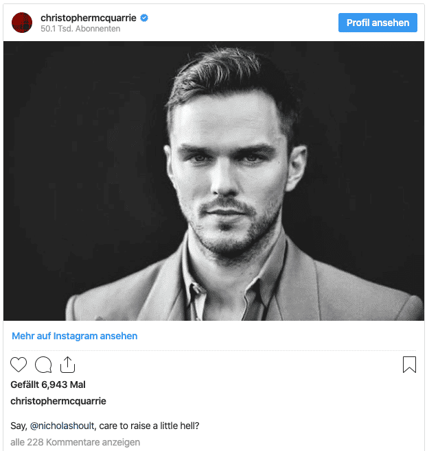 Nicholas Hoult Instagram Mission Impossible 7