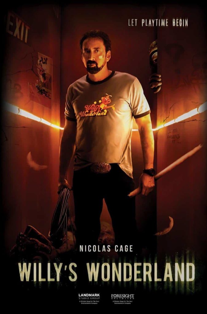 Willys Wonderland FIlm 2020 Kritik Review Trailer Nicolas Cage Kino Plakat Groß big