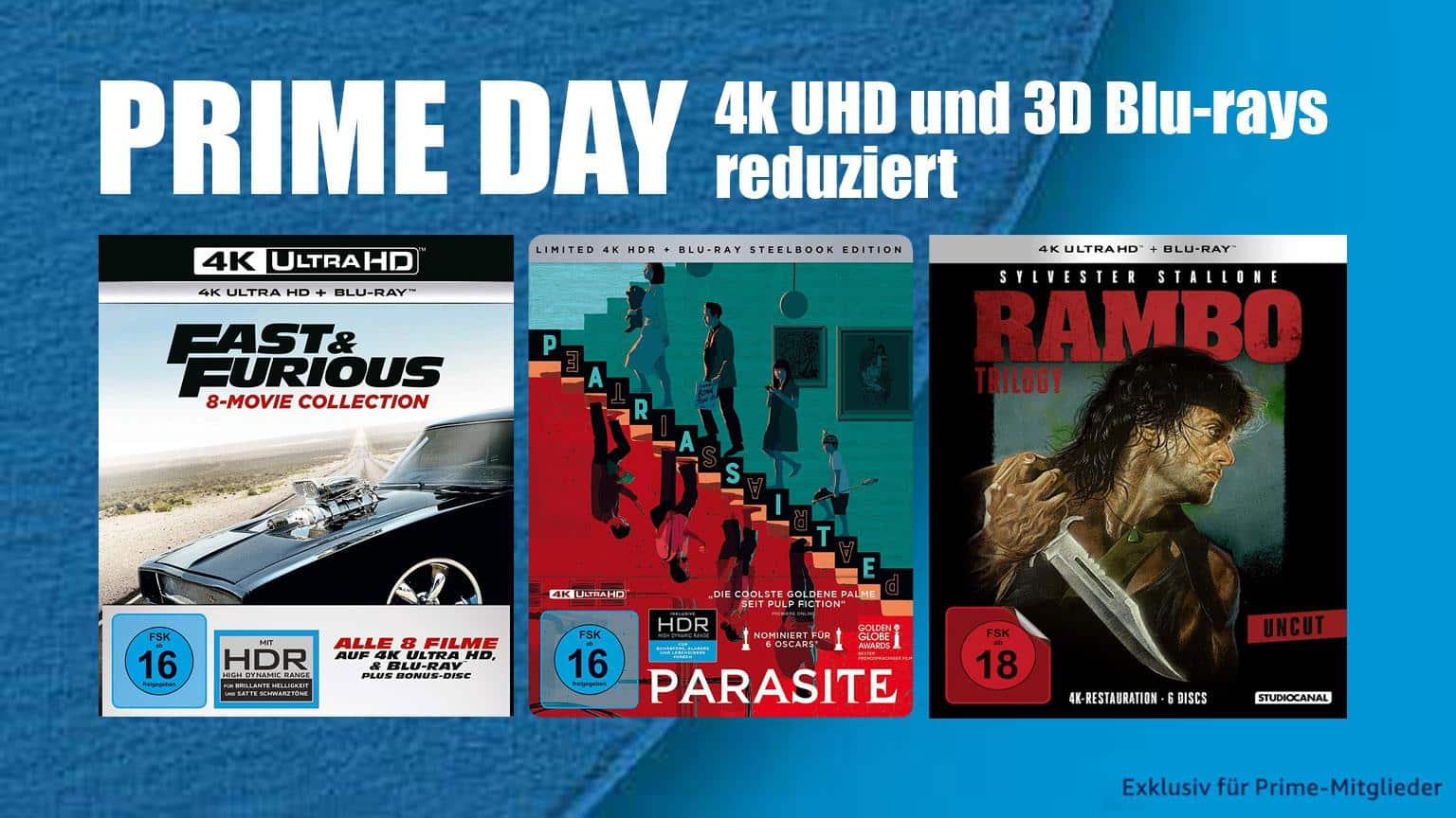 Prime Day 2020 4K UHD & 3D Blu-ray reduziert Deal Amazon.de sparen kaufen shop Artikelbild