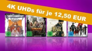 Amazon.de Deal 4 4K UHDs für 50 Eur je 12,50 EUR sparen kaufen Angebot Artikelbild