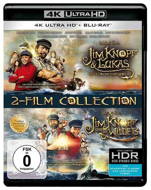 Jim Knopf & Lukas der Lokomotivführer + Jim Knopf und die Wilde 13 (2 4K Ultra HD) (+ 2 Blu-ray 2D) Cover shop kaufen