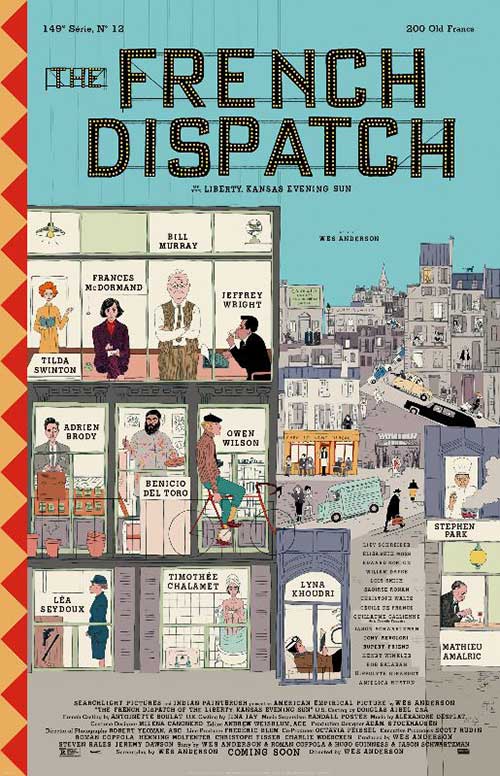 THE FRENCH DISPATCH Film Wes Anderson 2021 Kino Plakat