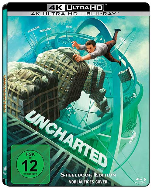 UNCHARTED Film 2022 Blu-ray 4K UHD Steelbook Cover shop kaufen