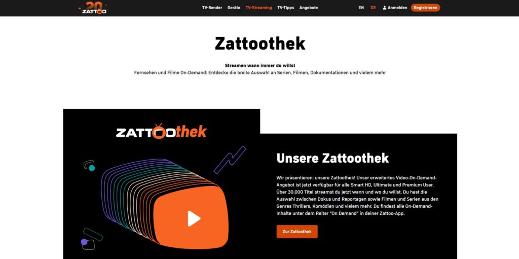 Zattoothek: Das kann Zattoos hauseigene Mediathek