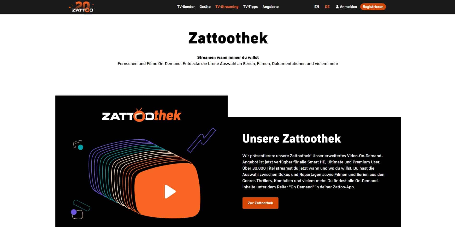 Zattoothek: Das kann Zattoos hauseigene Mediathek